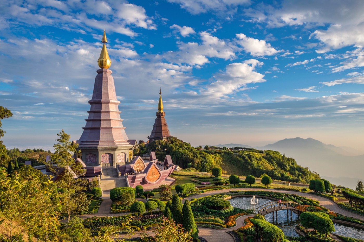 The twin pagodas of Doi Inthanon, Chiang Mai