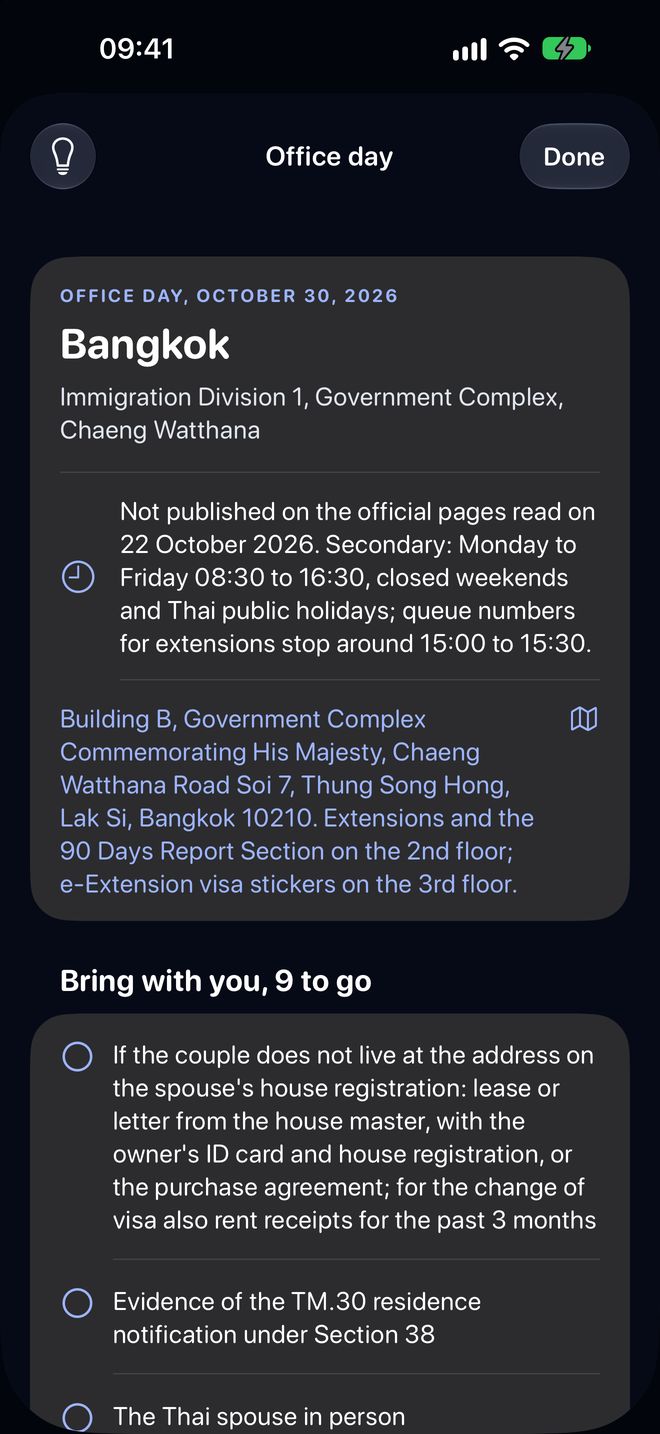 Office day in Bangkok: the address, opening hours and a checklist of what to bring